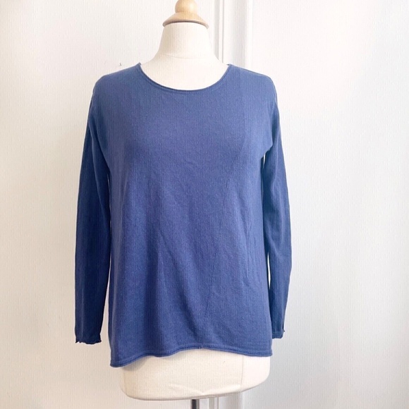 VINCE Silk-Wool Blend Pullover Crew Neck Sweater Blue XS Extra Small EUC - Picture 1 of 6